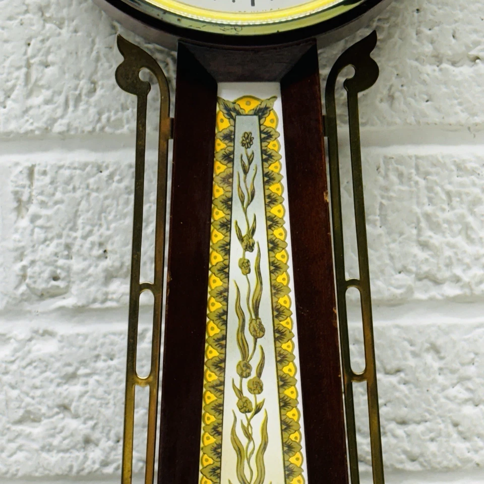 Antique Sessions Banjo Clock Wood Case w/ Ships & Top Brass Eagle 25" •4 REPAIR‼ - Image 4 of 4