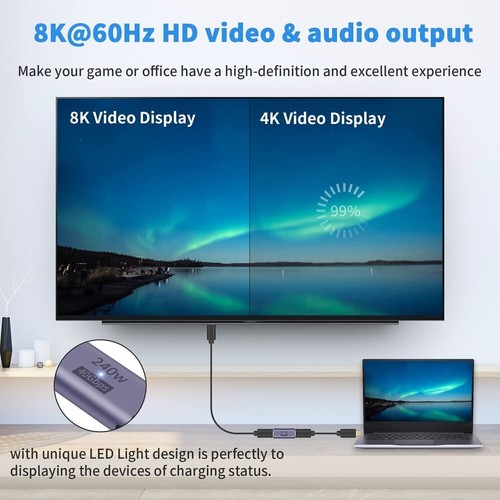 Universal USB4.0 Type-C Female To Female Adapter Coupler 240W 40Gbps 8K @60hz - Photo 6 sur 13