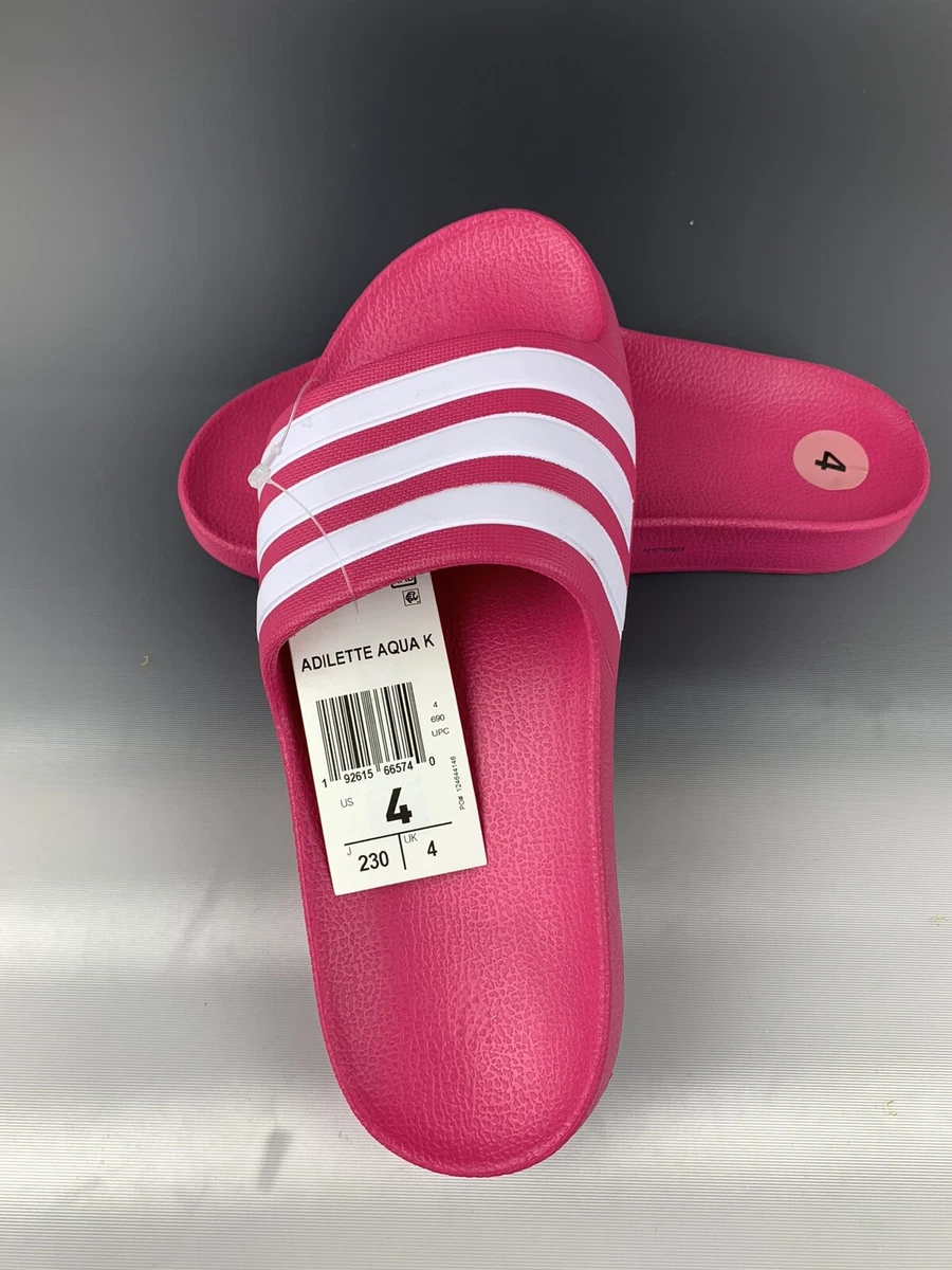 Adidas Adilette Aqua K Beach Shoes Slippers Pink White EF1749