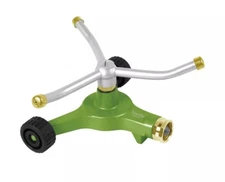 Martha Stewart MTS-WRSPR8M Heavy-Duty Metal 3-Arm Rotating Sprinkler - 1390 sqft