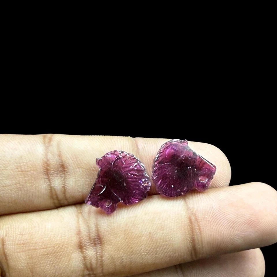 Natural Tourmaline Tiger Carved Loose Gemstone For Jewelry Making Tiger Carving - Image 3 of 4