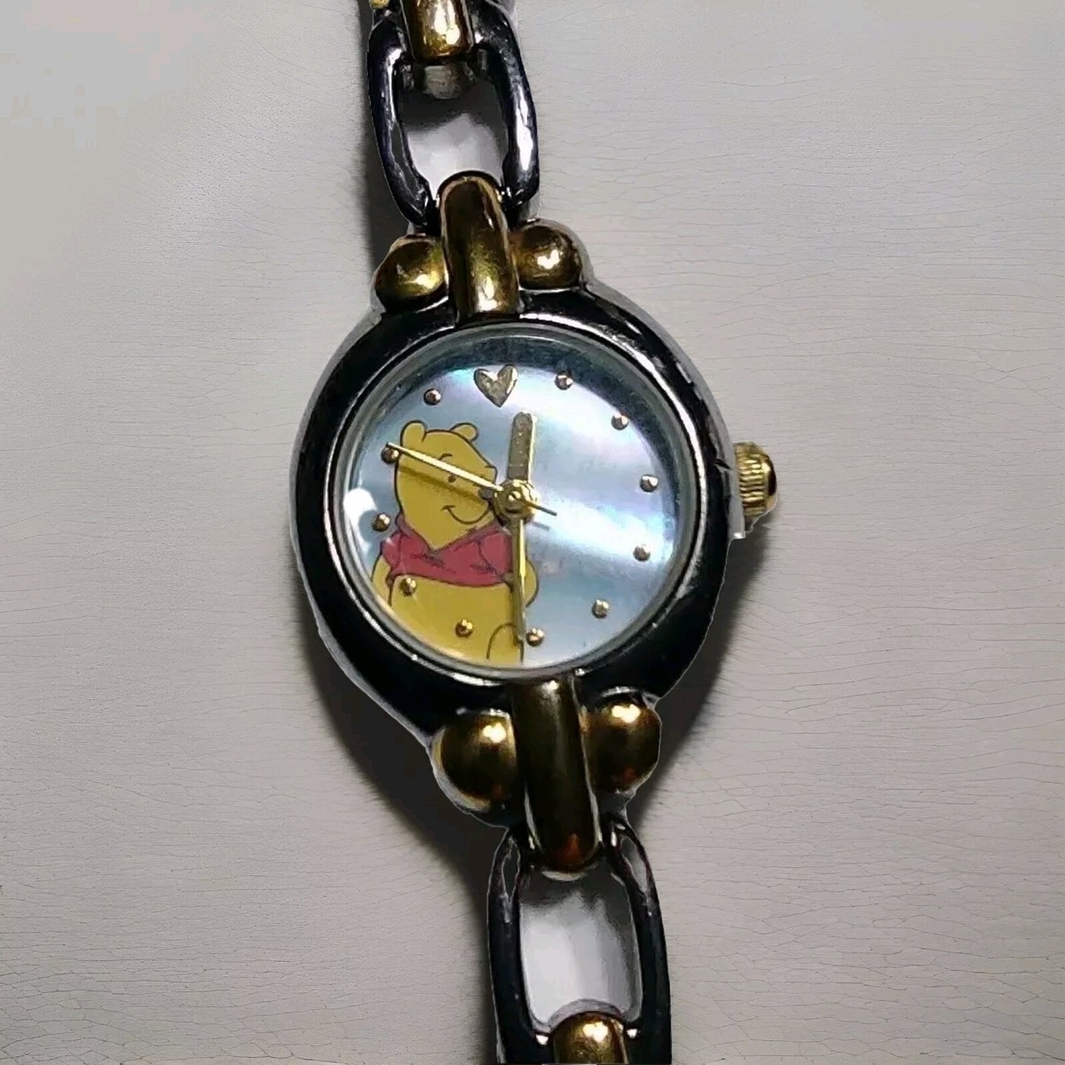 Vintage Disney Winnie The Pooh Watch Women Silver‎ Gold Tone New Battery Working Vintage Disney Winnie the Pooh Gold Tone Watch  main image 3