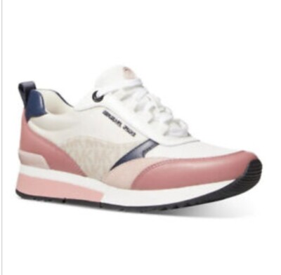 Michael Kors Allie Stride Trainer Lace Up Sneakers MK Logo, Sizes 10 & 11 Avail.