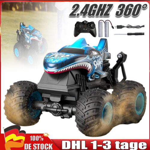 Monstertruck Ferngesteuertes Hai Auto für Kinder RC Auto mit Musik, LED Geschenk - Bild 19 von 19