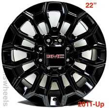 4 New Gmc Sierra Denali 2500 3500 22 Replica Black Wheels Rims 8x180 11-2025