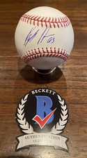 Kyle Hurt Autographed Official Rawlings MLB Baseball Dodgers Beckett