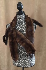 Mink Stole 4 Full pelts Body fur women shawl brown wrap coat vintage head feet