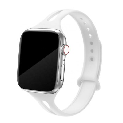 Silicone Narrow Sport Band for Apple Watch Series 11, 10, 9, 8, 7, 6, 5 - 1, SE