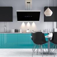 Kaiser Dunstabzugshaube 80Cm Kopffrei Wandhaube 1250M³/H Schwarz Glas Edelstahl