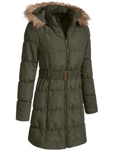 NE PEOPLE Womens Quilted Long Jacket Coat Detachable Hoodie S-3XL [NEWJ1134] - Picture 14 of 17