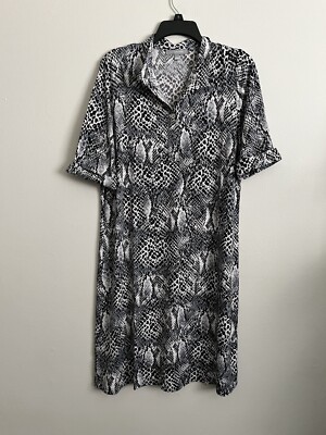 NY Collection Womens Size Large Dress Snake Print Wear To Work