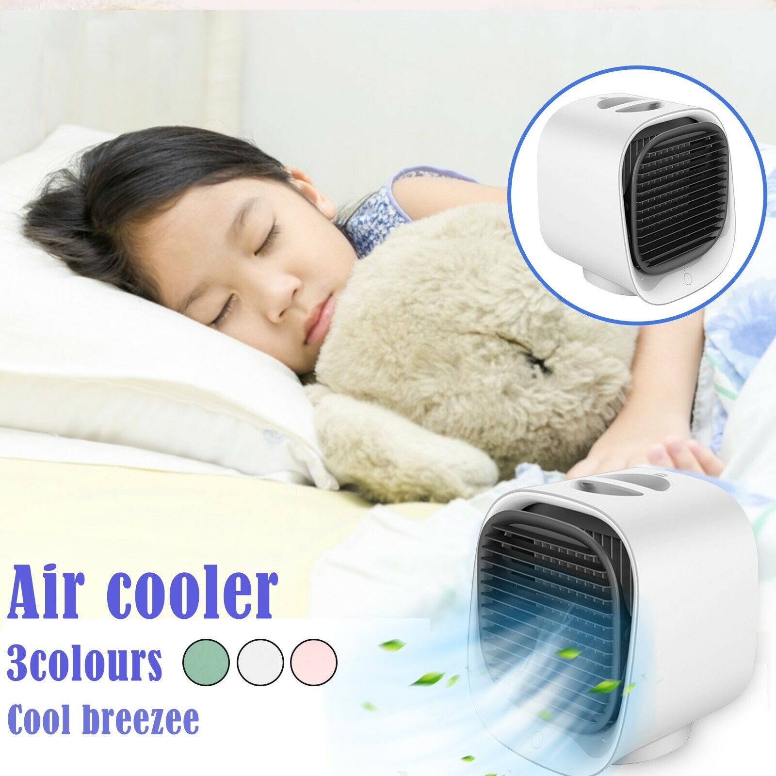 Small Desktop Cooler Humidifying Air Air Air Cold Purifying Fan Conditioner Usb
