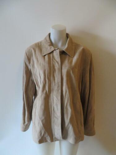 WOMENS JERRY LEWIS BEIGE SUEDE JACKET SZ 18* - Picture 2 of 10