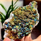 211G Natural Colorful pyrite and calcite crystal raw stone specimen
