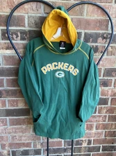 NFL Green Bay Packers Reebok Team Apparel Pullover Green Hood LS Shirt Youth XL