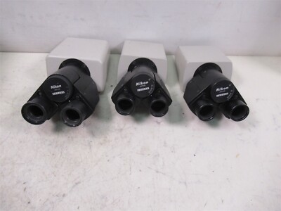 Lot of 3 Nikon Binocular Microscope Heads No Eyepieces Optiphot Labophot