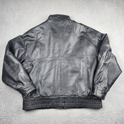 Vtg Pierre Cardin Leather Jacket Mens Large Bomber Aviator