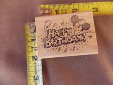 2 3/4 x 2" Belated Birthday Wishes Rubber Stamp E1060 Hero Arts
