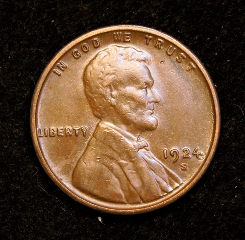 1924-S  Lincoln Wheat Cent  AU+