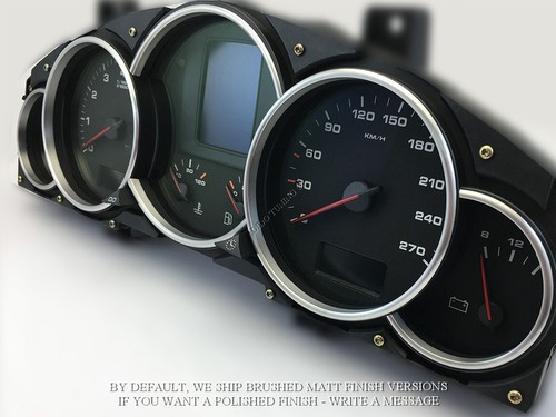 For Porsche Cayenne 02-10 Aluminum brushed matte rings for dashboard indicator - Picture 5 of 7