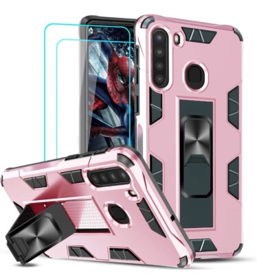 For Samsung A21 Case LeYi Compatible, Galaxy Case Rose Gold