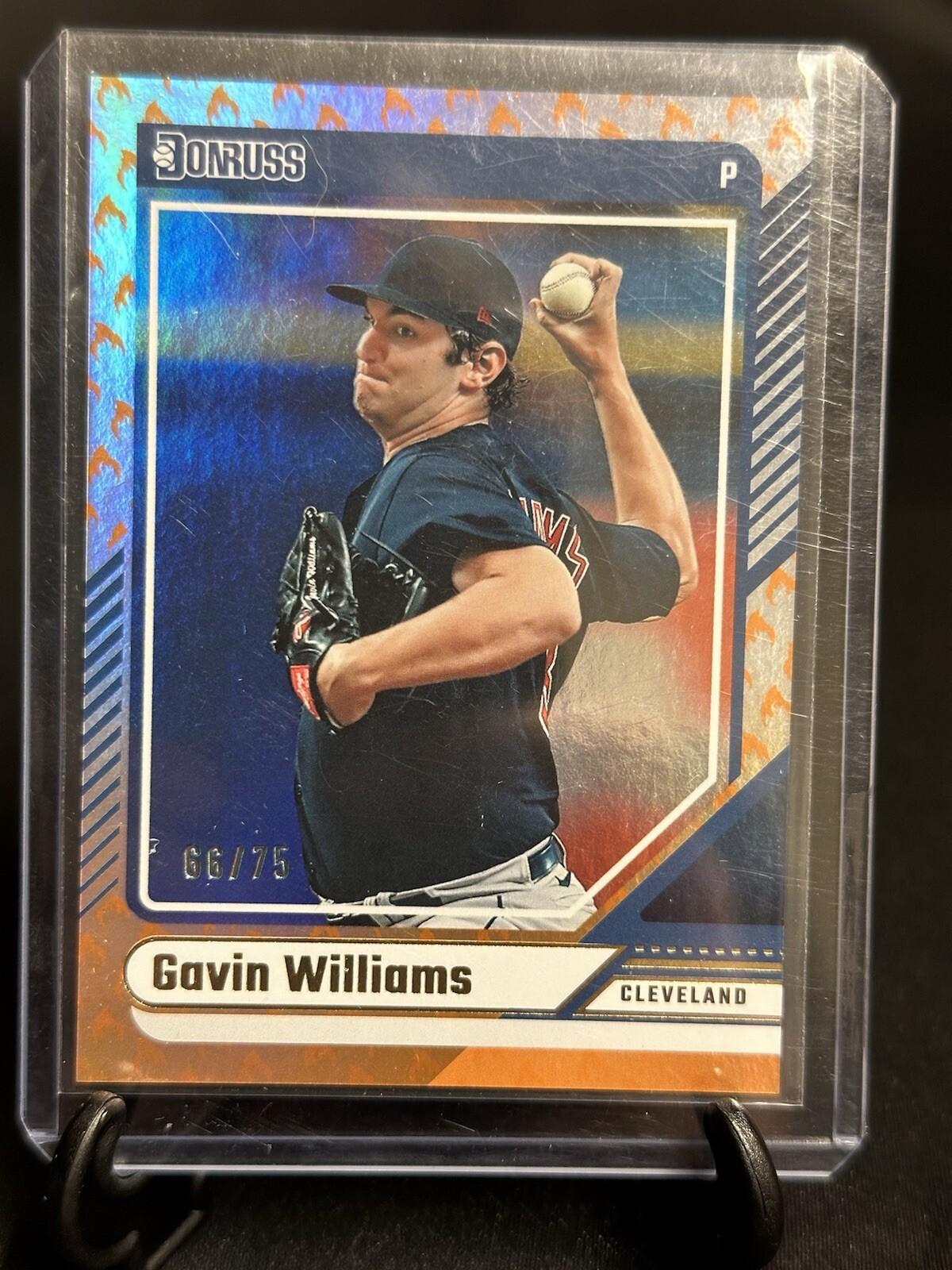 Gavin Williams 2024 Donruss On Fire 66 /75 Cleveland Guardians Free Shipping