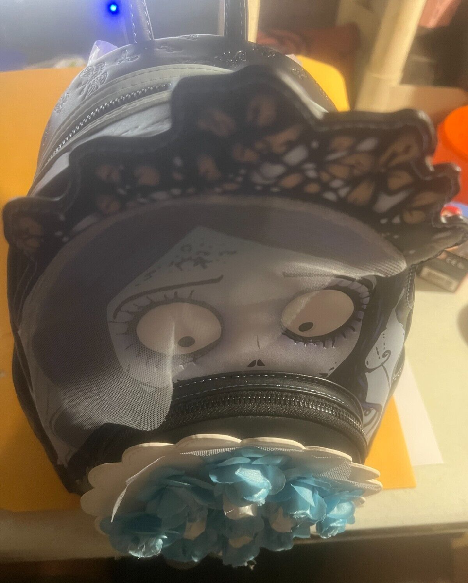 Sac à Dos Loungefly The Corpse Bride Brodé Floral - Mini Sac Emily Bleu, Parfait Pour Un Look Halloween Ou Quotidien