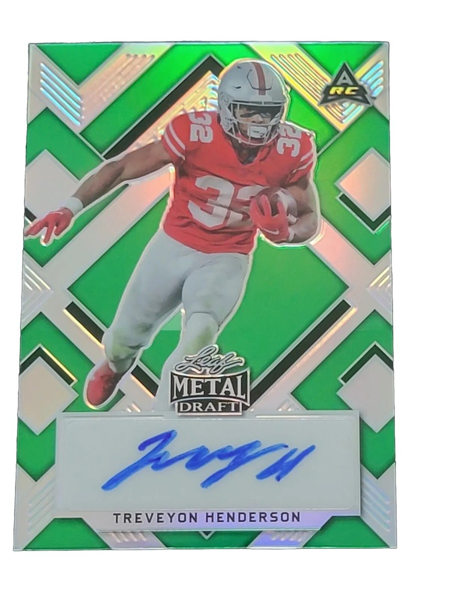 Treveyon Henderson 2022 Leaf Metal Green Prismatic Autograph 8/10