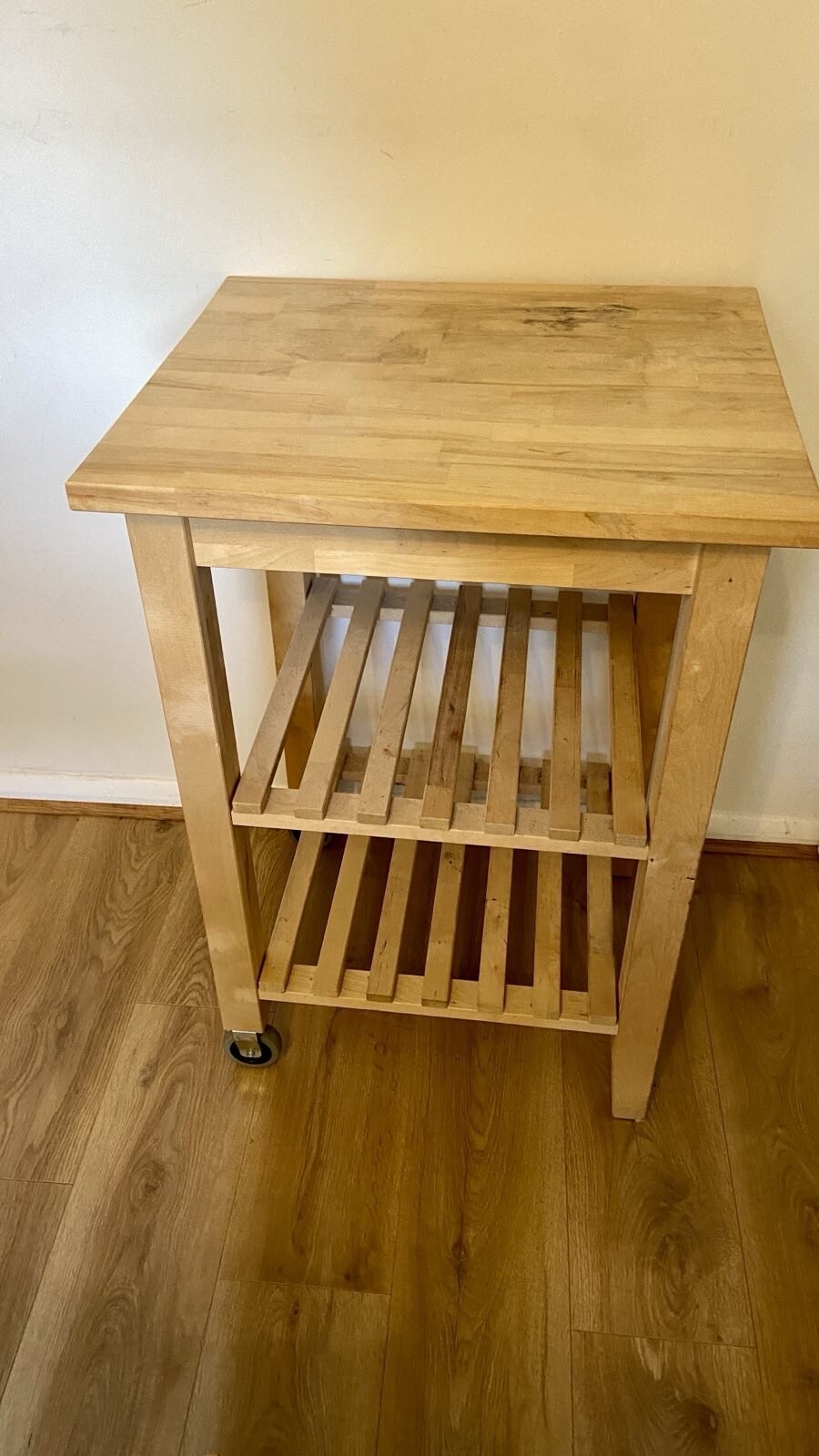 IKEA Bekvam Kitchen Trolley Birch Wood On Wheels With Shelves eBay