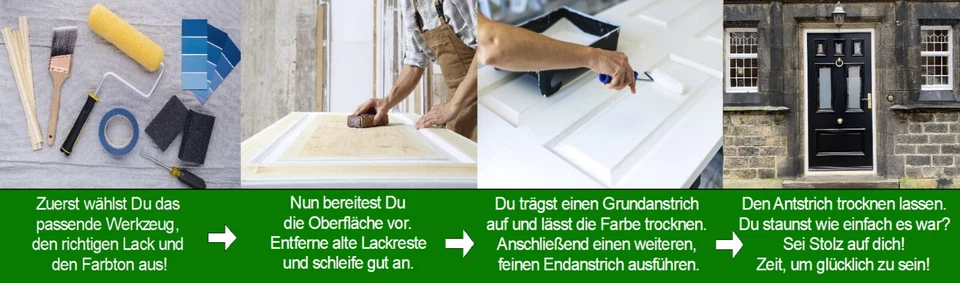 Fensterlack Türenlack Weiß 2in1 Profi Weißlack Grundierung Treppenlack Möbellack - Bild 3 von 4
