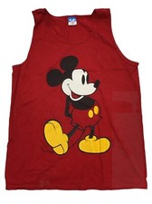 Vintage NOS Mickey Mouse Disney Character Fashions Red Tank Top L 42-44