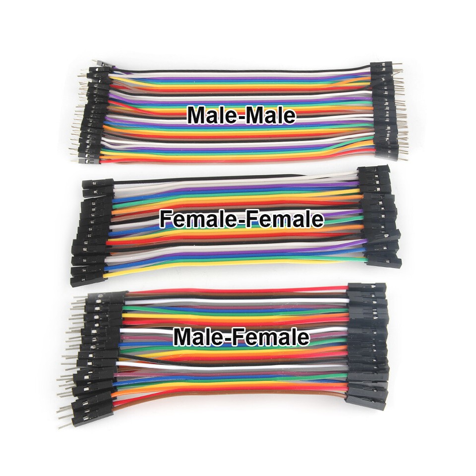 40 Pin Dupont Cables M-F, M-M, F-F Jumper Breadboard Wire GPIO Ribbon ...