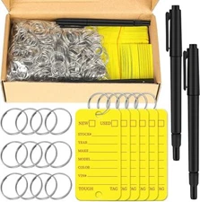 Yexiya 500 Pcs Poly Key Tags Plastic Dealership Car with Yellow 