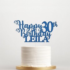 Personalised Birthday Glitter Cake Topper with Any Name & Age Party Cake Decor