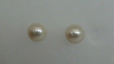 Freshwater White 8.2mm Pearl Stud Earrings 14k Yellow Gold Post and Push Backs