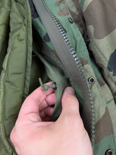 Military Jacket Mens Small Short Camouflage M65 Army Canvas Field Coat Quilted - Picture 17 of 20