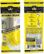 King Palm Flavors Mini Size Cones, 2 Rolls Terpene Infused Organic Banana Roll