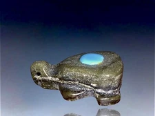 Zuni Carved Serpentine Turtle Fetish Signed Kevin Quam Native American