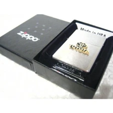 Zippo Toyota Emblem Logo Metal Plate Silver Gold Oil Lighter Regular Japan