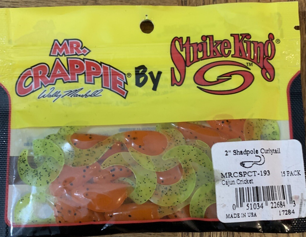 Mr Crappie Strike King #MRCSPCT-193 2"Shadpole Curlytail Cajun Cricket 1pk 15pc - Image 1