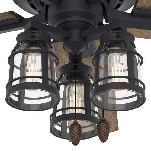 52" Hunter Mt. Vista Natural Iron LED Light Pull Chain Ceiling Fan - Picture 8 of 10
