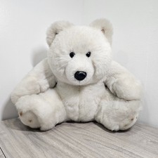 24k Polar Puff White Polar Bear Plush Stuffed Animal Hunched Over NEW