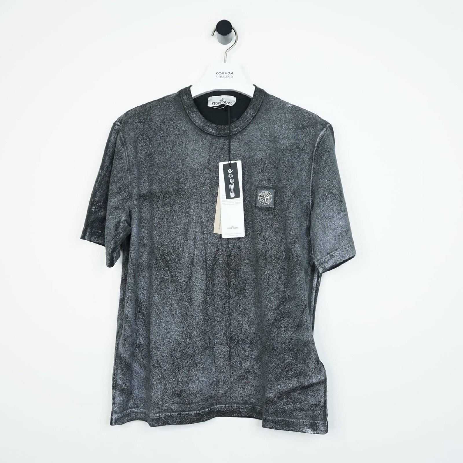 Stone Island Black Reflective Lamination T-Shirt - Unique Design