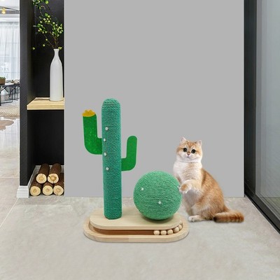 Road Cat Scratching Post Cactus Cat Scratcher Kitten Condo Tower House Bed