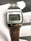 Seiko A021-5000, Vintage 1970s LCD Alarm Digital Watch, Stainless Steel Case