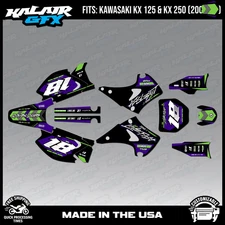 Graphics Kit for Kawasaki KX125 KX250 (2003-2008) Rebel - PURPLE