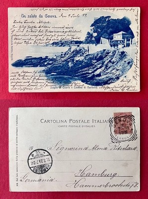 AK GENOVA Genua in Italien 1899 Scoglio di Quarto e Colonna di Garibaldi( 176725