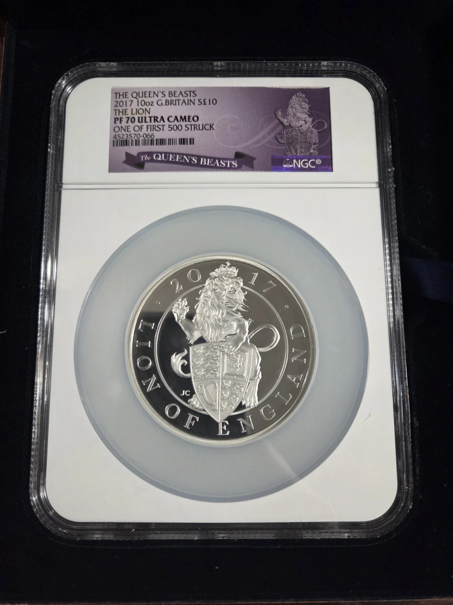 UK Queen's Beast Silver Bullion Coins 10 oz Precious Metal Content