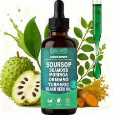 Soursop Bitters Liquid Drops 10-in-1 with Nori, Moringa, Turmeric, Black Seed