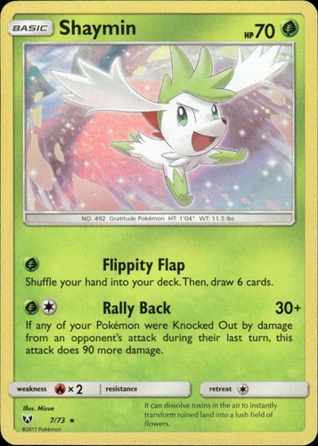 Shaymin Shining Legends 7/73 Holo Rare Holo Pokémon — English NM